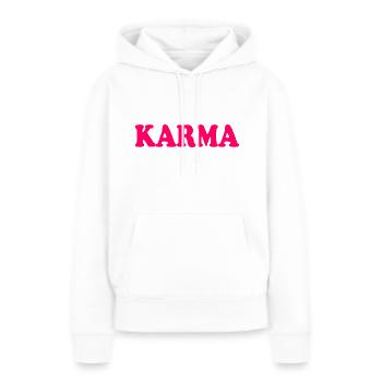 Karma - Sweat à capuche Premium bio Femme - blanc - Devant - Julia (174cm)