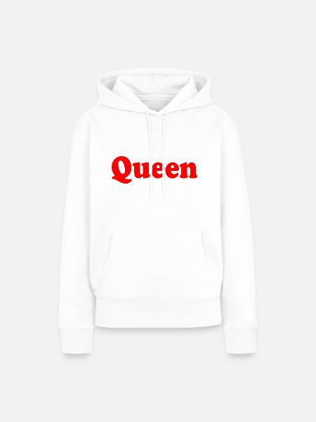 Queen - Frauen Premium Bio Hoodie - Weiß