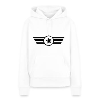 Wappen - Frauen Premium Bio Hoodie - Weiß - Vorne - Julia (174cm)