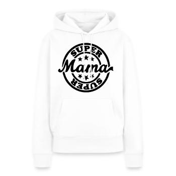 Super maman, maman, fête des mères, cadeau pour le lundi* - Sweat à capuche Premium bio Femme - blanc - Devant - Julia (174cm)