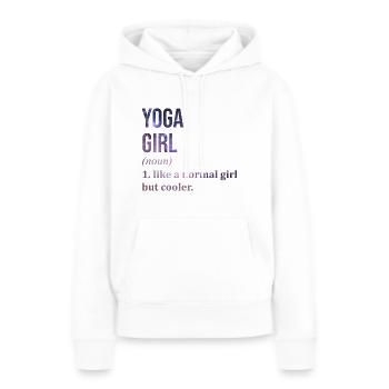 Yoga Yoga Yoga - Sweat à capuche Premium bio Femme - blanc - Devant - Julia (174cm)