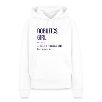 Robotique Robotique Robotique - Sweat à capuche Premium bio Femme - blanc - Devant - Julia (174cm)