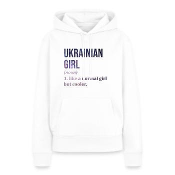 Ukraine Ukraine Ukraine - Sweat à capuche Premium bio Femme - blanc - Devant - Julia (174cm)