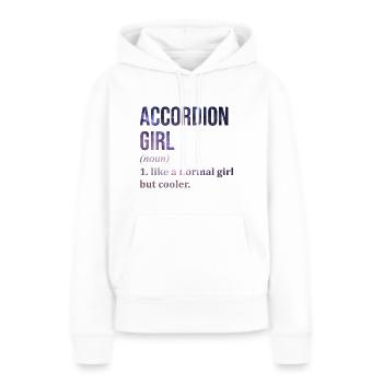 Accordéon Accordéon Accordéon - Sweat à capuche Premium bio Femme - blanc - Devant - Julia (174cm)