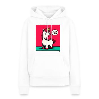 Provocation punk de la licorne - Sweat à capuche Premium bio Femme - blanc - Devant - Julia (174cm)
