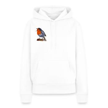 Illustration du merle sur textile - Sweat à capuche Premium bio Femme - blanc - Devant - Julia (174cm)