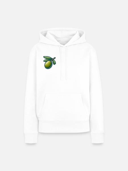 Olivenzweig-Muster für Naturkleidung - Frauen Premium Bio Hoodie - Weiß