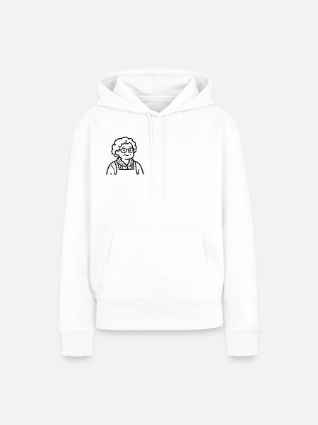 Großmutter im Strickcardigan - Frauen Premium Bio Hoodie - Weiß