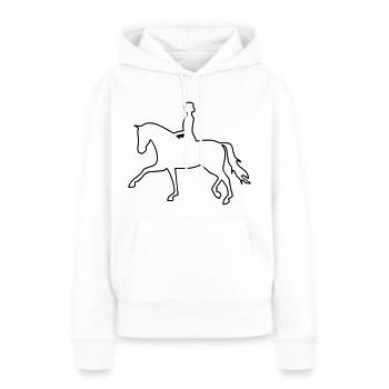 Dressur - Frauen Premium Bio Hoodie - Weiß - Vorne - Julia (174cm)