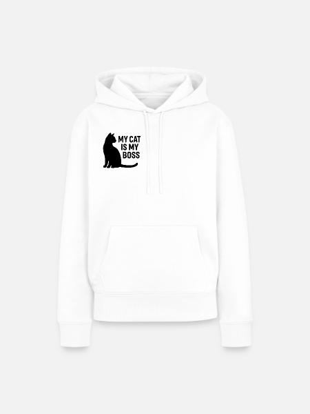 Katze ist Chef - Frauen Premium Bio Hoodie - Weiß