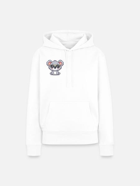 Koala-gelbe Pop-Brille - Frauen Premium Bio Hoodie - Weiß