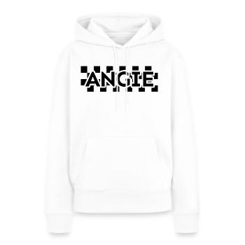 Schachbrett Text Vorname Frau Nachname Angie - Frauen Premium Bio Hoodie - Weiß - Vorne - Julia (174cm)