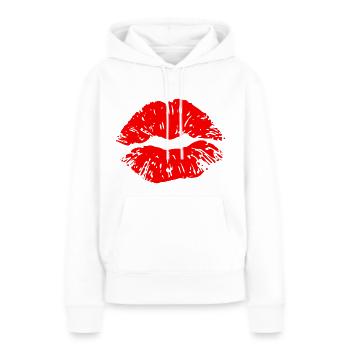 Küssen - Frauen Premium Bio Hoodie - Weiß - Vorne - Julia (174cm)