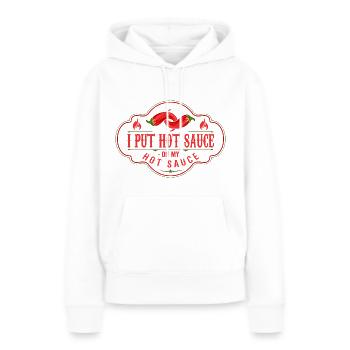 Ich gebe scharfe Soße auf meine scharfe Soße lustiger Essensliebhaber - Frauen Premium Bio Hoodie - Weiß - Vorne - Julia (174cm)