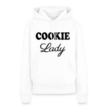 Cookie Lady - Sweat à capuche Premium bio Femme - blanc - Devant - Julia (174cm)