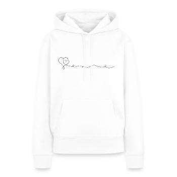 Herzen mit Schnörkel Linie - Frauen Premium Bio Hoodie - Weiß - Vorne - Julia (174cm)