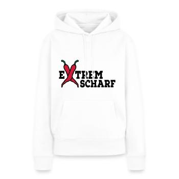 scharf - Frauen Premium Bio Hoodie - Weiß - Vorne - Julia (174cm)