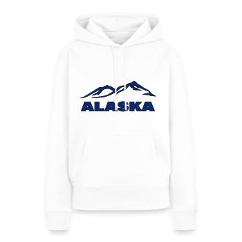 ALASKA - Sweat à capuche Premium bio Femme - blanc - Devant - Julia (174cm)