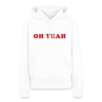 Oh oui citation Oh oui - Sweat à capuche Premium bio Femme - blanc - Devant - Julia (174cm)