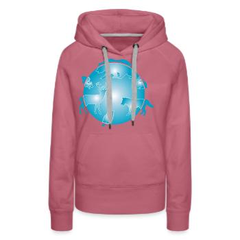 Souls Of Earth Animals Environment Globe Gaia S - Women’s Premium Organic Hoodie - mauve - Front - Isabella (175cm)