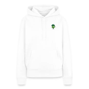 Brocoli musculaire - Sweat à capuche Premium bio Femme - blanc - Devant - Julia (174cm)