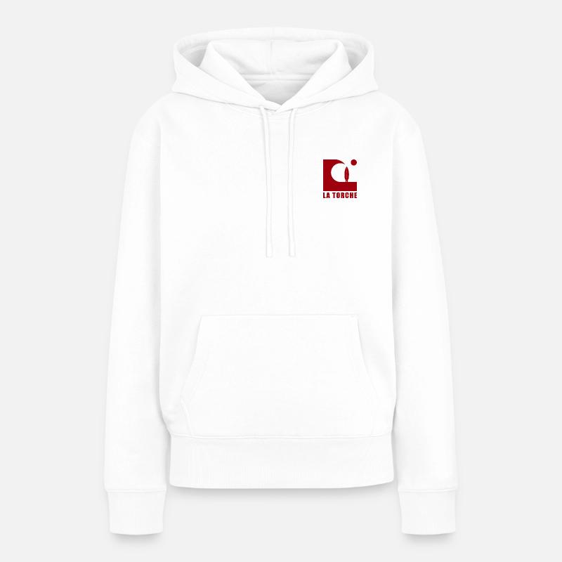 La Torche Vague Planche de surf - Sweat à capuche Premium bio Femme - blanc