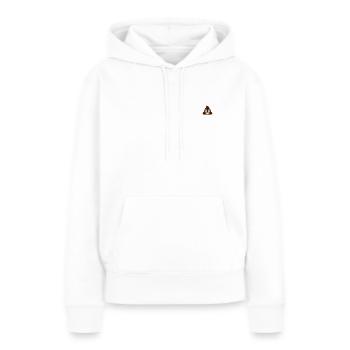 Shit Emoji - Sweat à capuche Premium bio Femme - blanc - Devant - Julia (174cm)