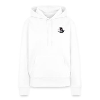 Waschbär bestickter Faden - Frauen Premium Bio Hoodie - Weiß - Vorne - Julia (174cm)