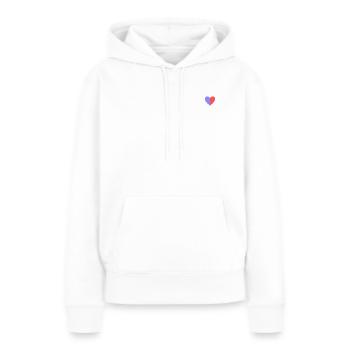 Zweifarbiges Herz flieder-rot - Frauen Premium Bio Hoodie - Weiß - Vorne - Julia (174cm)