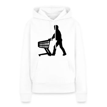 Panier Shopping Panier Homme Supermarché - Sweat à capuche Premium bio Femme - blanc - Devant - Julia (174cm)