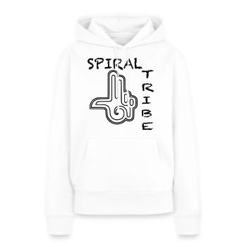 Spiral Tribe Tekno Système sonore collectif Psychede - Sweat à capuche Premium bio Femme - blanc - Devant - Julia (174cm)