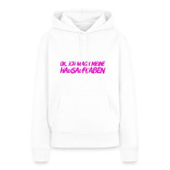 Hausaufgaben sind mein Ding - Frauen Premium Bio Hoodie - Weiß - Vorne - Julia (174cm)