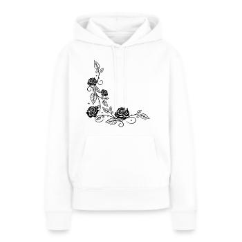 Roses with filigree ornament and leaves, in love - Women’s Premium Organic Hoodie - white - Front - Julia (174cm)