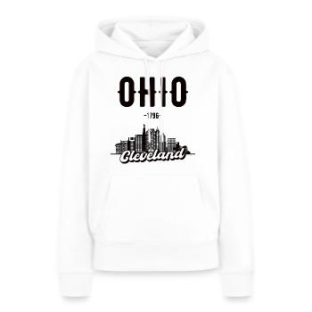 Cleveland Ohio Home Gift - Sweat à capuche Premium bio Femme - blanc - Devant - Julia (174cm)