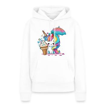 Einhorn-Feenstaub - Lassen Sie sich verzaubern - Frauen Premium Bio Hoodie - Weiß - Vorne - Julia (174cm)