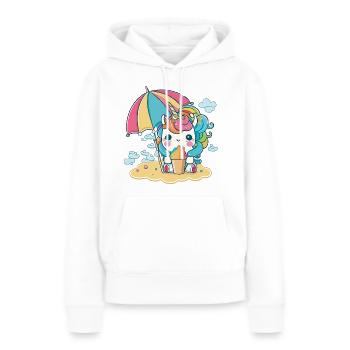 Eiscreme Einhorn - Die süßeste Versuchung - Frauen Premium Bio Hoodie - Weiß - Vorne - Julia (174cm)