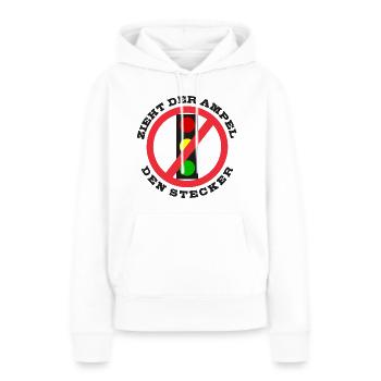 Zieht der Ampel den Stecker - Frauen Premium Bio Hoodie - Weiß - Vorne - Julia (174cm)