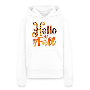 Automne Bonjour Automne - Sweat à capuche Premium bio Femme - blanc - Devant - Julia (174cm)
