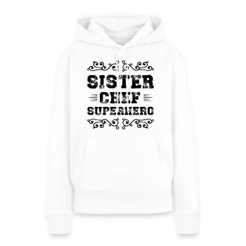 Sœur Super-héroïne - Sweat à capuche Premium bio Femme - blanc - Devant - Julia (174cm)