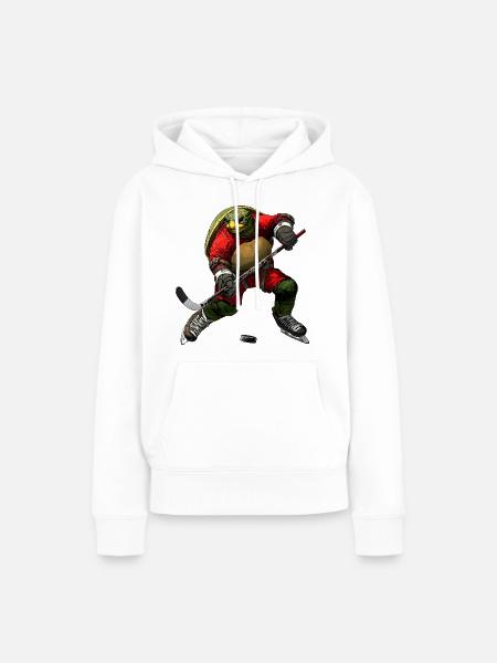 Schildkröten Eishockey - Frauen Premium Bio Hoodie - Weiß