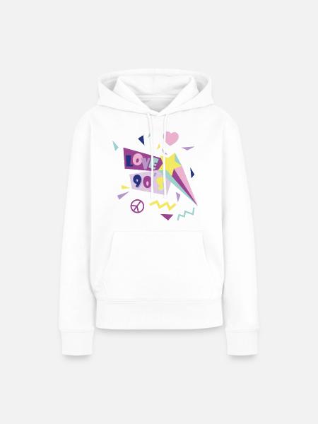love_90s - Frauen Premium Bio Hoodie - Weiß