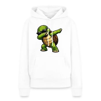 Dabbing Schildkröte - Frauen Premium Bio Hoodie - Weiß - Vorne - Julia (174cm)