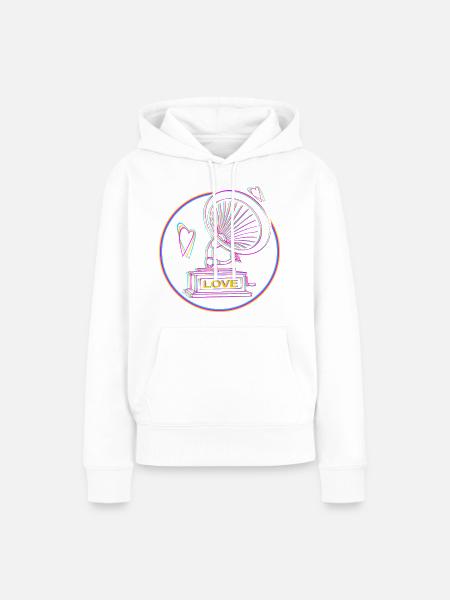 Music Lover - Frauen Premium Bio Hoodie - Weiß