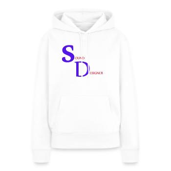 Sound Designer - Sweat à capuche Premium bio Femme - blanc - Devant - Julia (174cm)