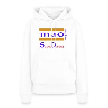 design boutique mao compo - Sweat à capuche Premium bio Femme - blanc - Devant - Julia (174cm)