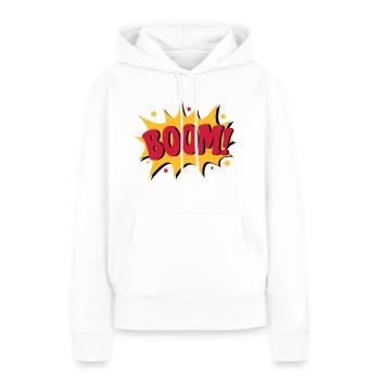 Boom - Frauen Premium Bio Hoodie - Weiß - Vorne - Julia (174cm)