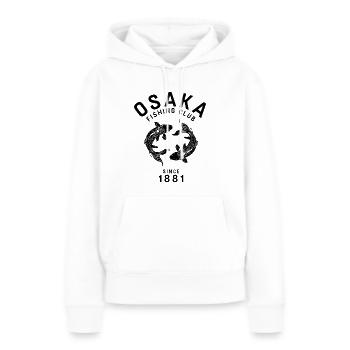 OSAKA FISHING CLUB - Frauen Premium Bio Hoodie - Weiß - Vorne - Julia (174cm)