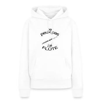 Je peux pas j'ai flûte à bec traversière de pan - Sweat à capuche Premium bio Femme - blanc - Devant - Julia (174cm)