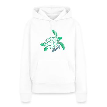 Tortue de mer verte - Tenerife - Sweat à capuche Premium bio Femme - blanc - Devant - Julia (174cm)