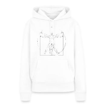 Homo Vitruvianus - Sweat à capuche Premium bio Femme - blanc - Devant - Julia (174cm)